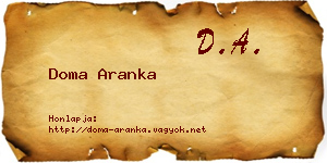 Doma Aranka névjegykártya