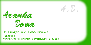 aranka doma business card